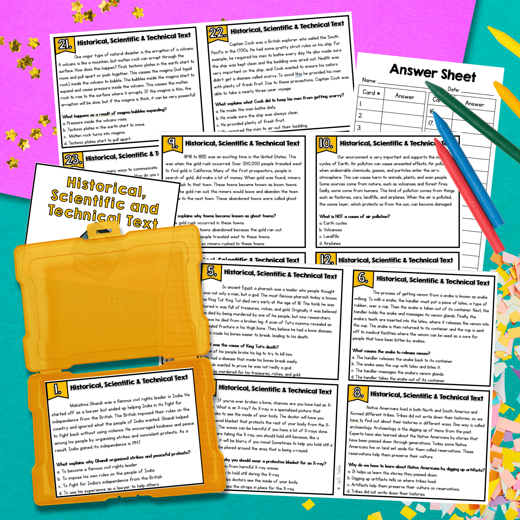 Historical Scientific Technical Text Task Cards - 4th 5th Grade RI.4.3 & RI.5.3 - Image 4