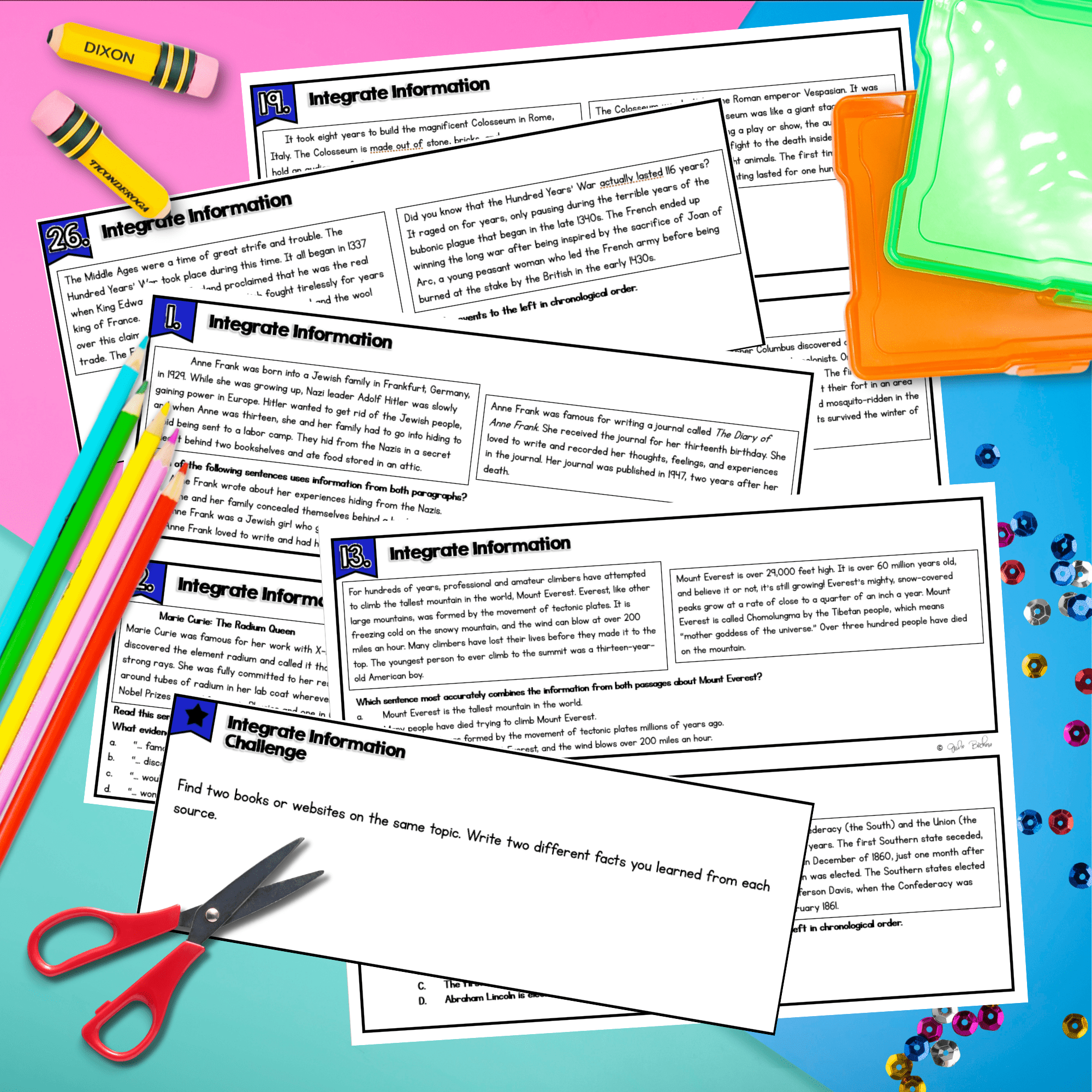 Integrate Information from Multiple Texts Task Cards 4th 5th Grade RI.4.9 RI.5.9 - Image 4