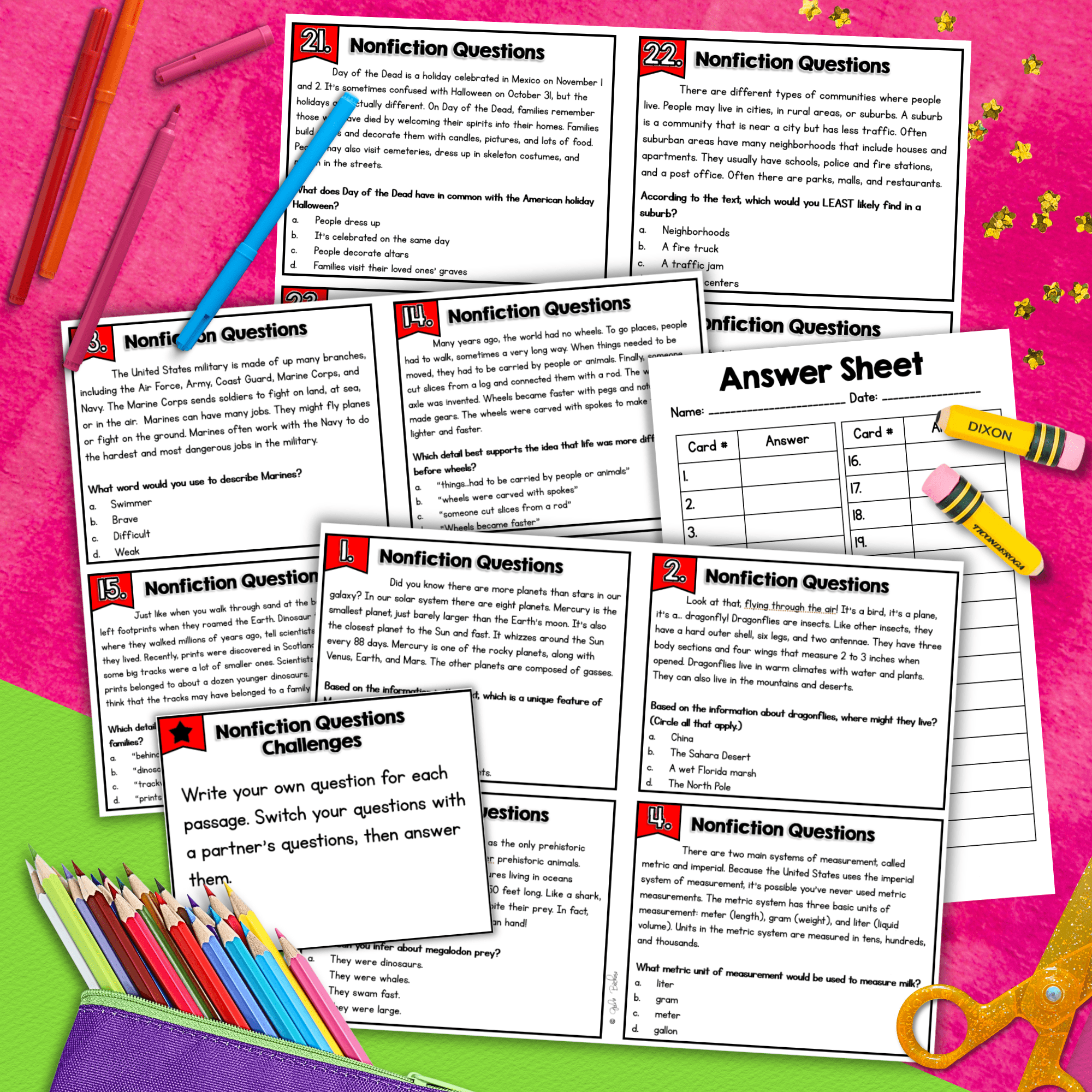 Making Inferences and Explicit Questions Task Cards 4th 5th Grade RI.4.1 RI.5.1 - Image 4
