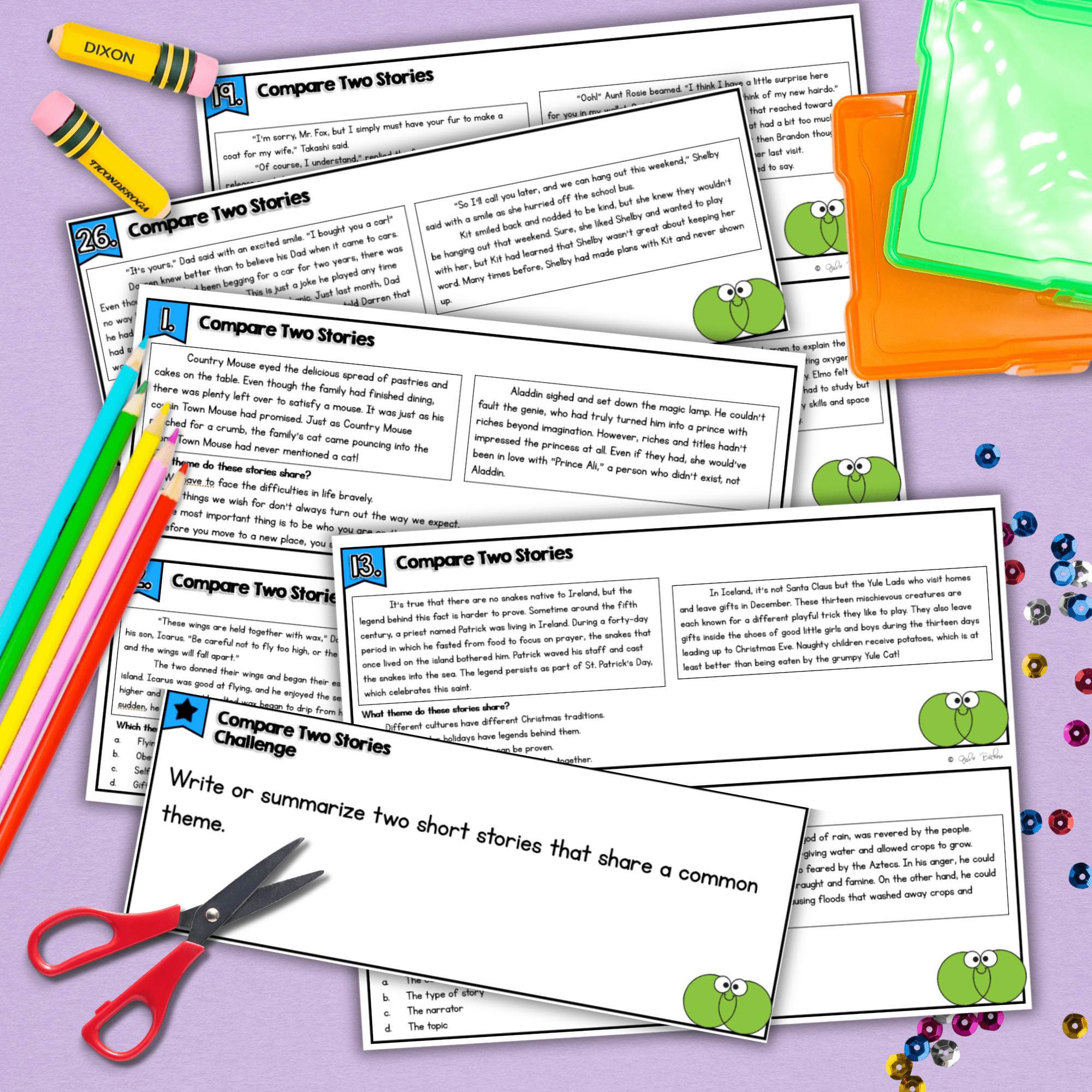 Compare Themes Topics Patterns and Events in Stories Task Cards 4th Grade RL.4.9 - Image 4