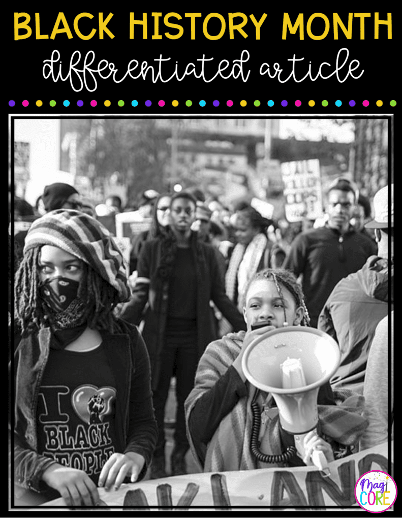 Black History Month Teaching Freebie Cover