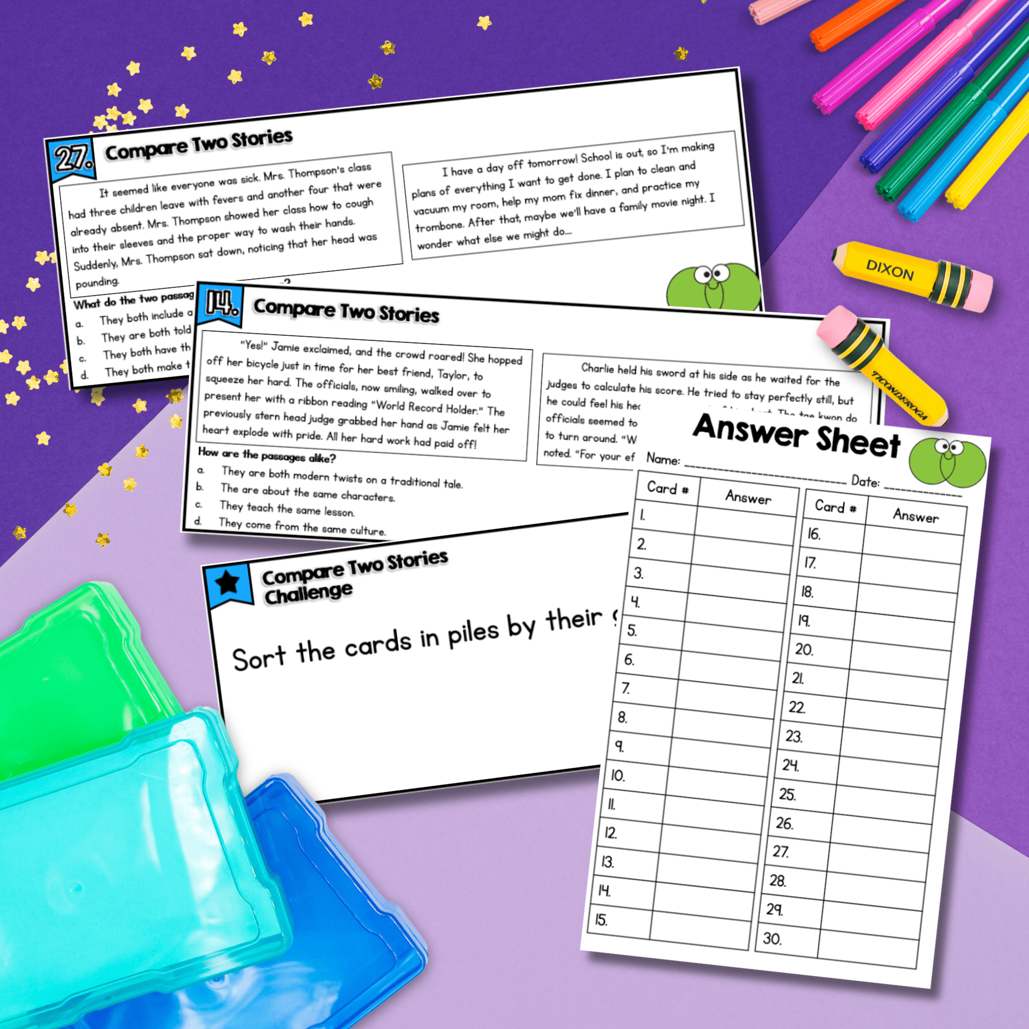 Compare Stories in the Same Genre Similar Theme Task Cards - 5th Grade RL.5.9 - Image 3