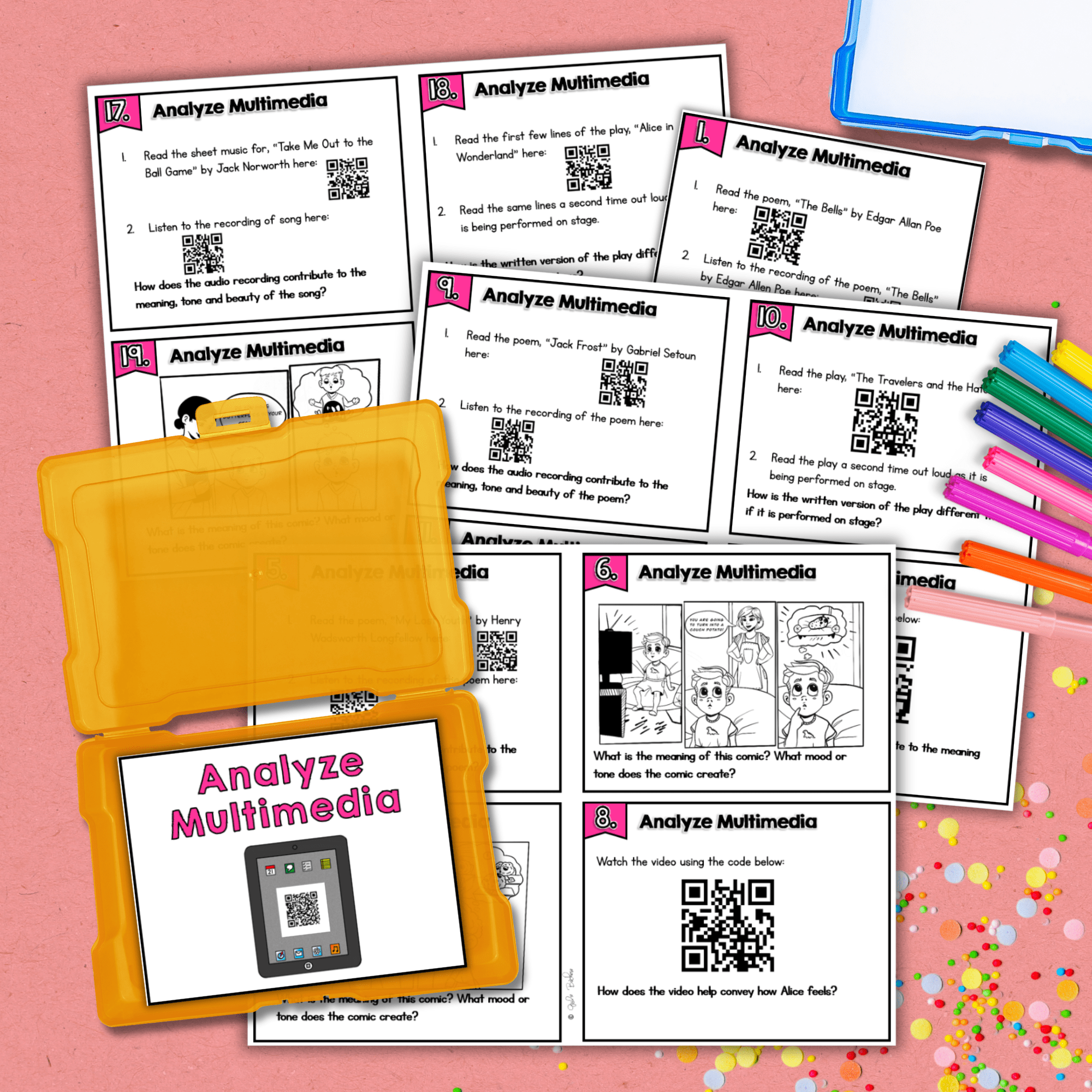 Analyzing Multimedia Task Cards - 4th & 5th Grade - RL.4.7 RL.5.7 - Image 4