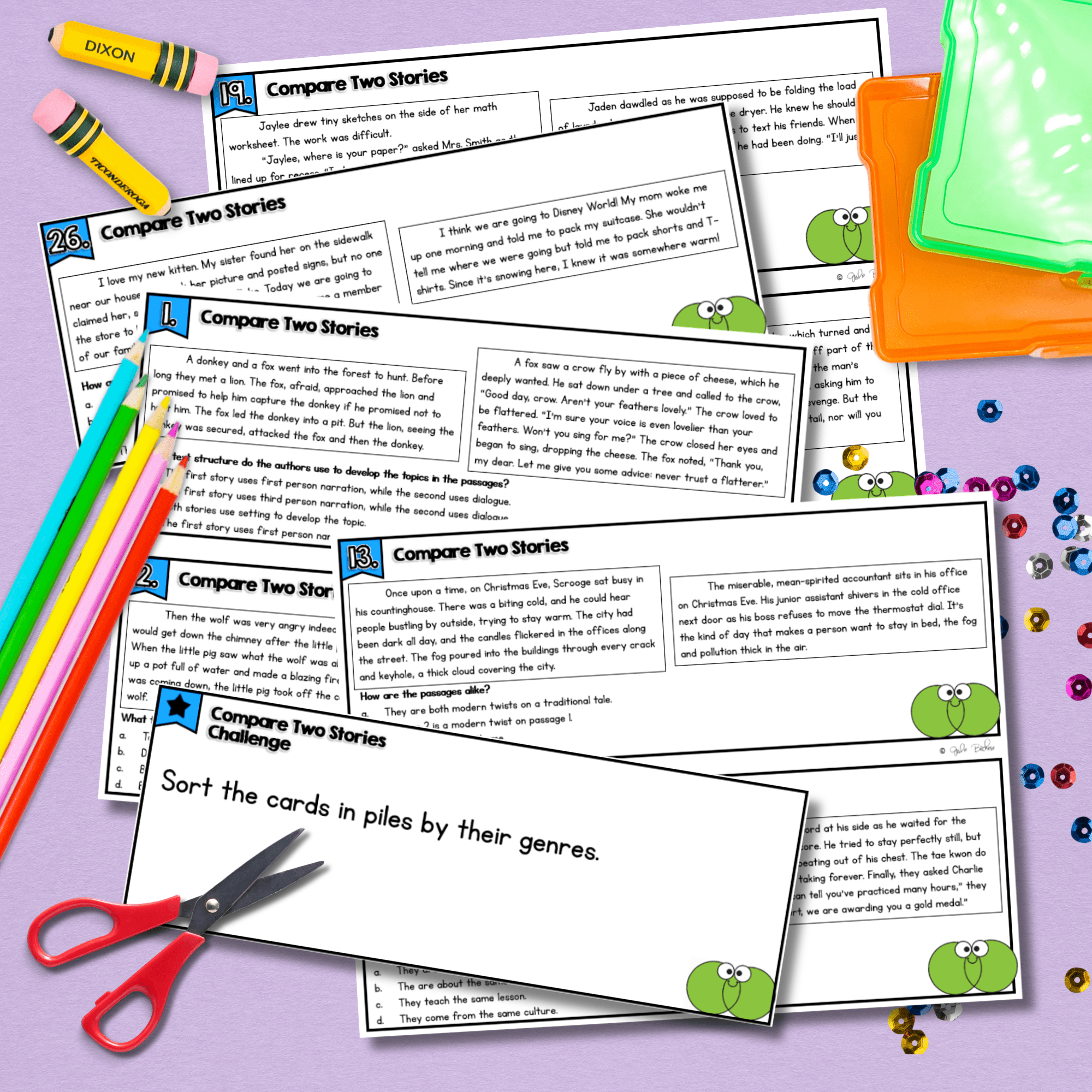 Compare Stories in the Same Genre Similar Theme Task Cards - 5th Grade RL.5.9 - Image 4