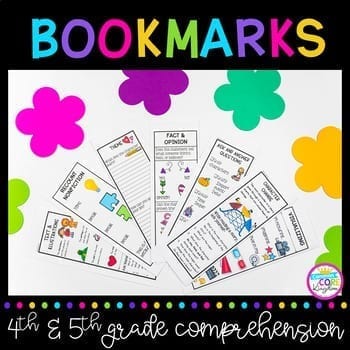 Comprehension Bookmarks- 4th and 5th Grade