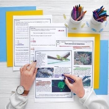 Context Clues Reading Passages Worksheets Anchor Chart RI.4.4 RI.5.4 RI4.4 RI5.4 - Image 2