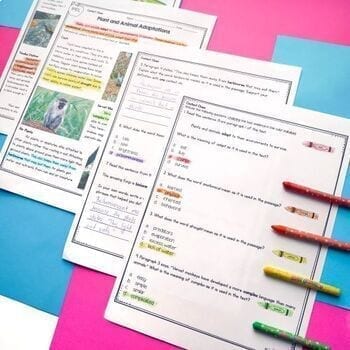 Context Clues Reading Passages Worksheets Anchor Chart RI.4.4 RI.5.4 RI4.4 RI5.4 - Image 3