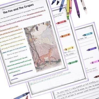 Retell Stories Fables Theme Reading Comprehension Passages 2nd 3rd RL.2.2 RL.3.2 - Image 2