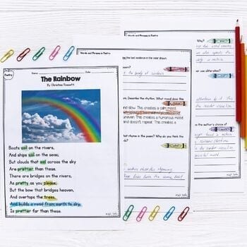 Figurative Language Reading Passages Worksheets Anchor Chart 3rd Grade RL.3.4 - Image 3