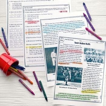 Main Idea Supporting Details Reading Comprehension Passages 4th 5th RI.4.2 RI5.2 - Image 4