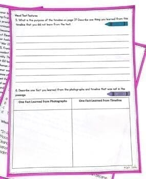 Nonfiction Text Features Reading Passages, Anchor Charts, Worksheets - RI.4.7 - Image 4