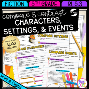 Compare & Contrast Characters Settings Events RL.5.3 - Reading Passages RL5.3