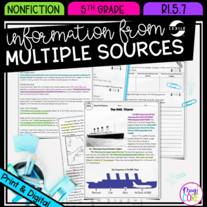 Information from Multiple Sources- 5th Grade RI.5.7 - Reading Passages for RI5.7