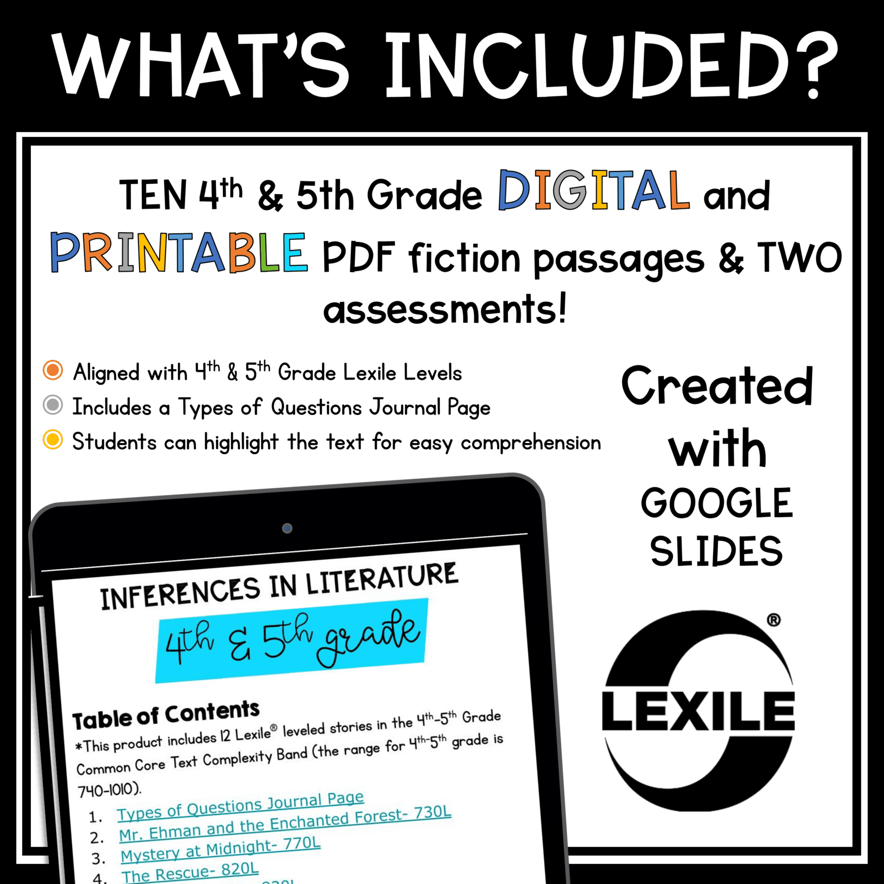 Inferences in Literature Reading Passages Questions RL.4.1 RL.5.1 RL4.1 RL5.1 - Image 2