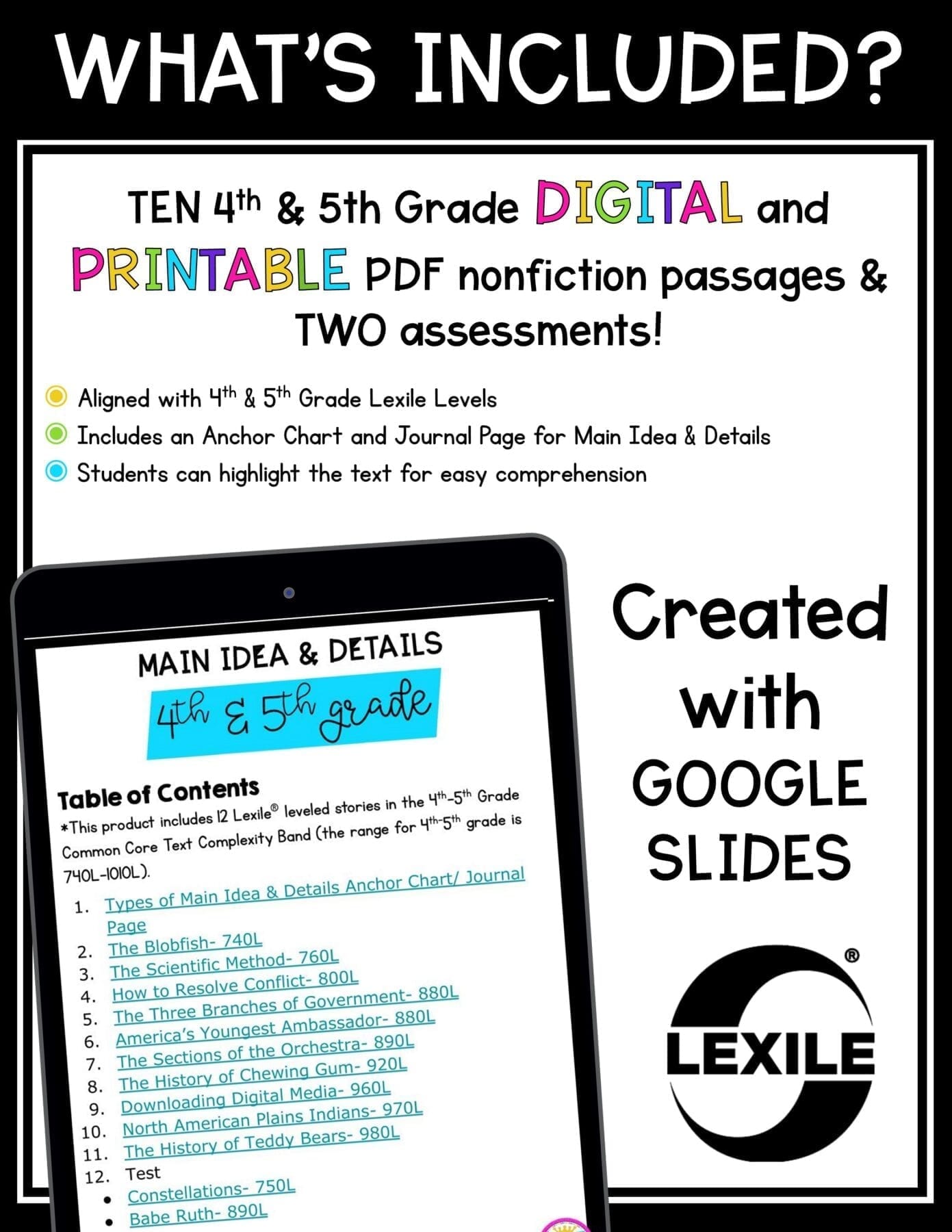 Main Idea Supporting Details Reading Comprehension Passages 4th 5th RI.4.2 RI5.2 - Image 6
