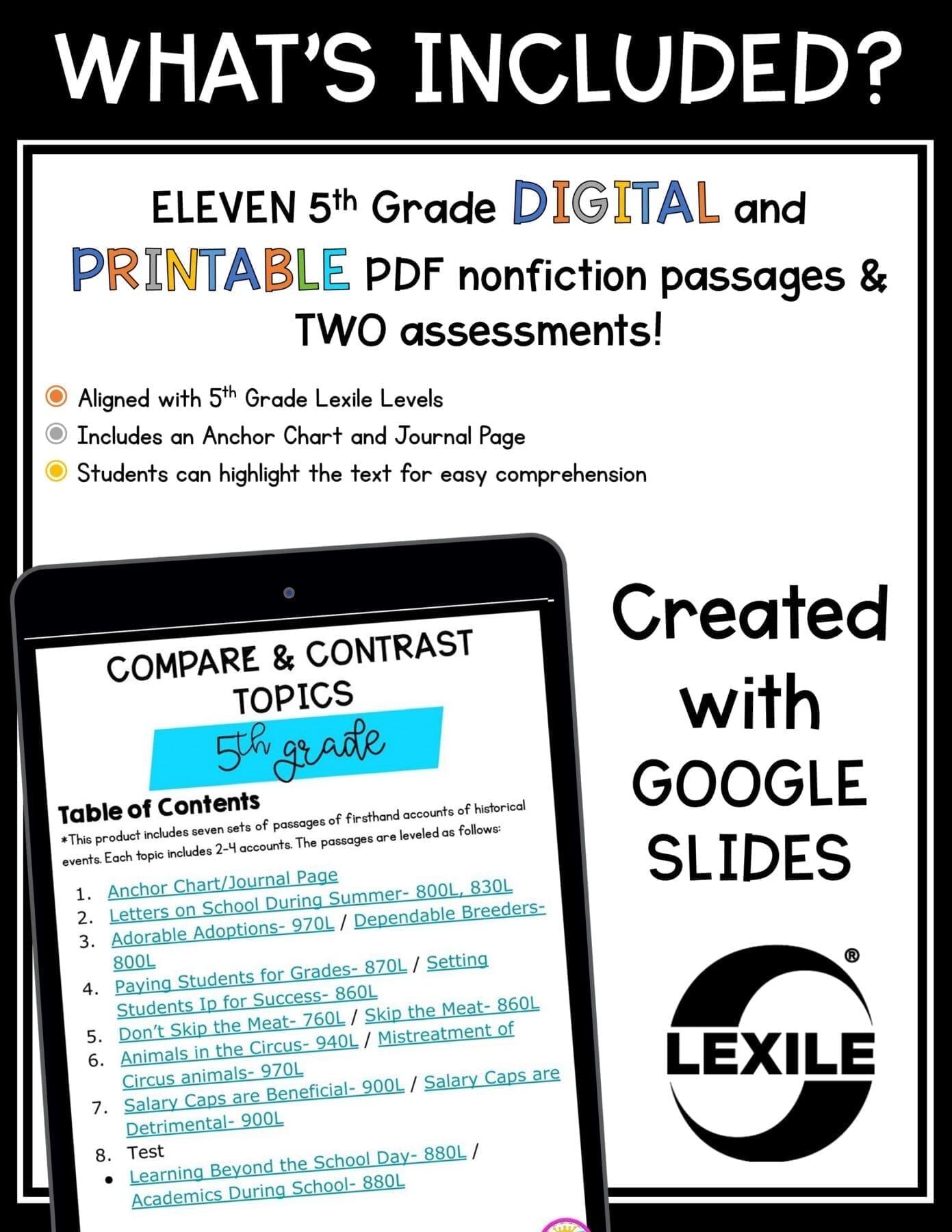 Compare & Contrast Topics Different Point of View Reading Passages RI.5.6 RI5.6 - Image 5