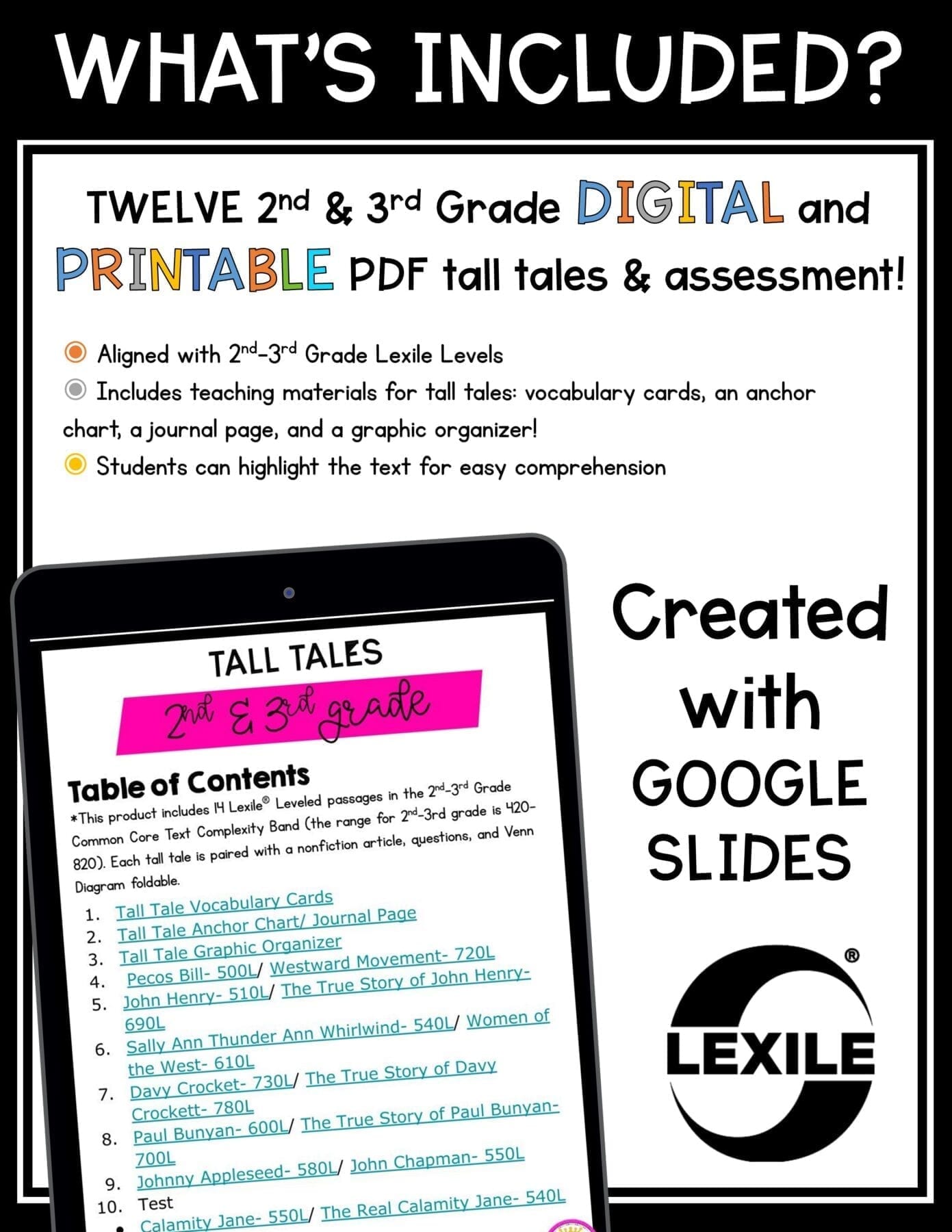 Retell Stories Tall Tales Reading Passages Worksheets RL.2.2 RL.3.2 RL2.2 RL3.2 - Image 5