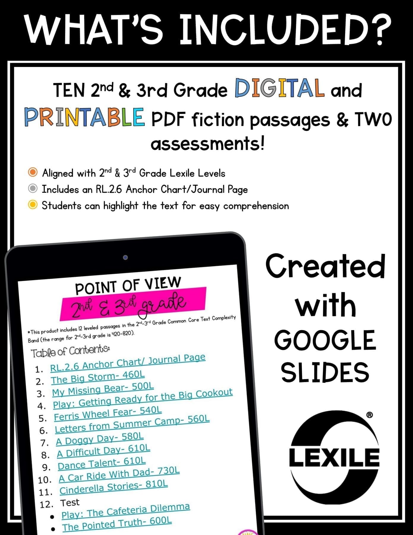 Point of View Reading Passages Worksheets Anchor Chart Activities RL.2.6 RL.3.6 - Image 5