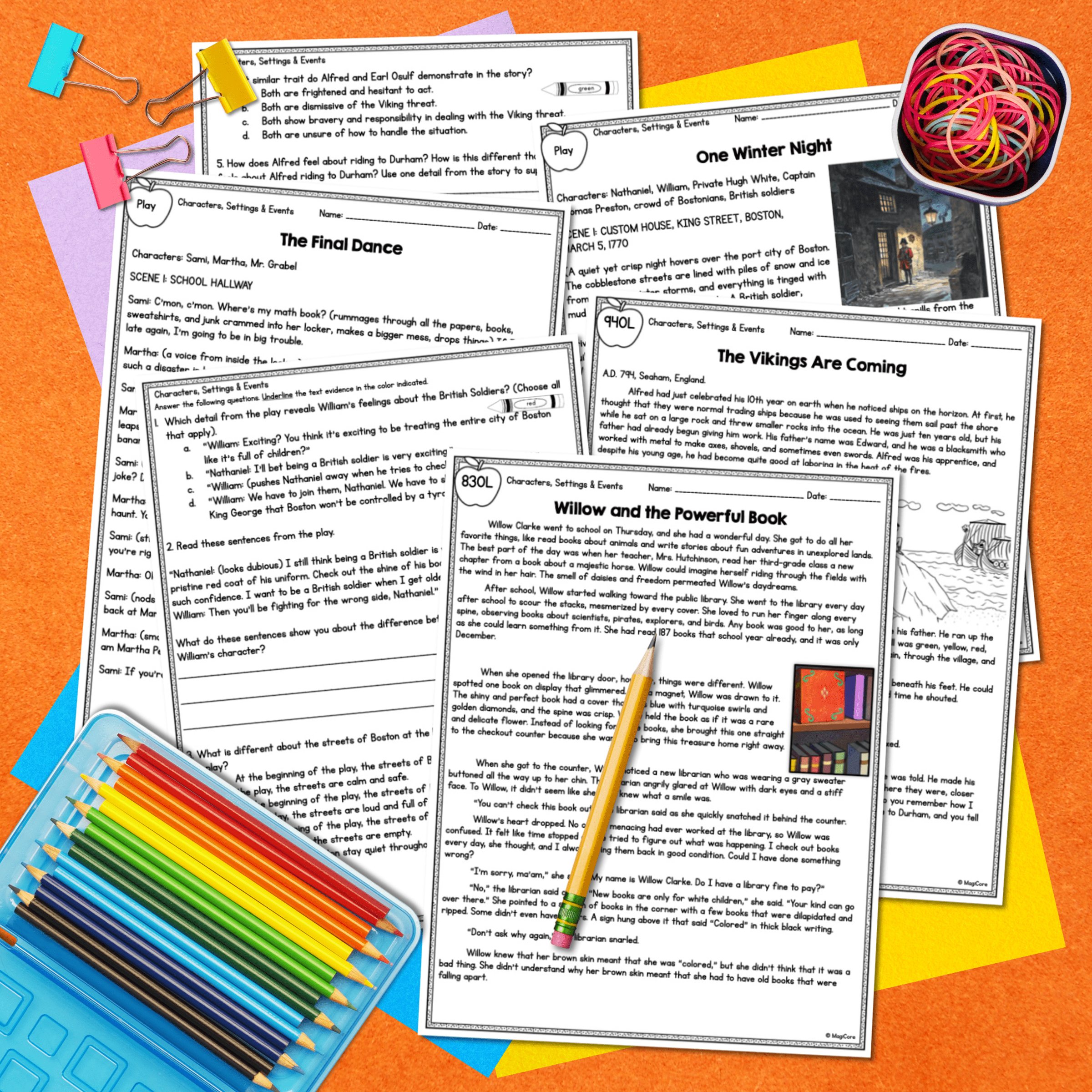 Compare & Contrast Characters Settings Events RL.5.3 - Reading Passages RL5.3 - Image 2