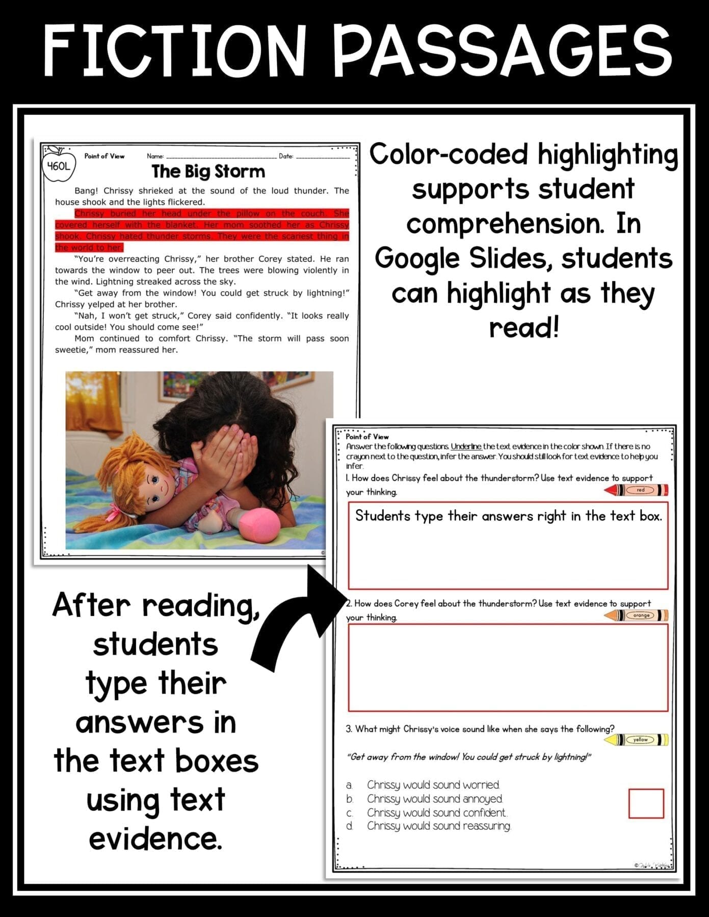 Point of View Reading Passages Worksheets Anchor Chart Activities RL.2.6 RL.3.6 - Image 6