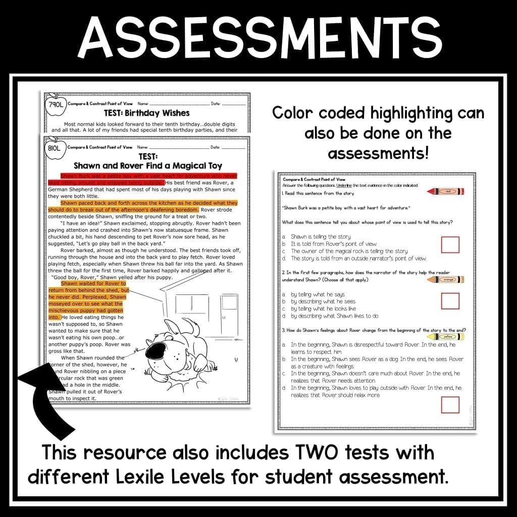 Compare & Contrast Point of View Lexile Reading Passage Worksheet RL.4.6 RL.5.6 - Image 4