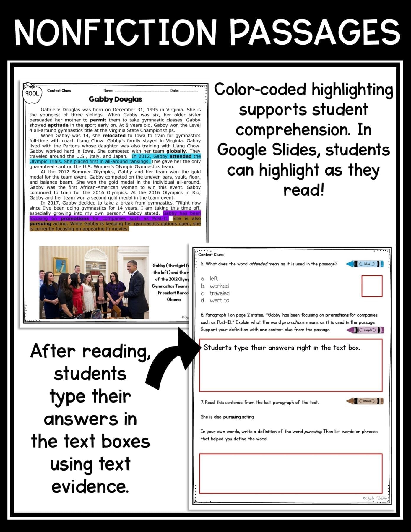Context Clues Reading Passages Worksheets Anchor Chart RI.4.4 RI.5.4 RI4.4 RI5.4 - Image 7