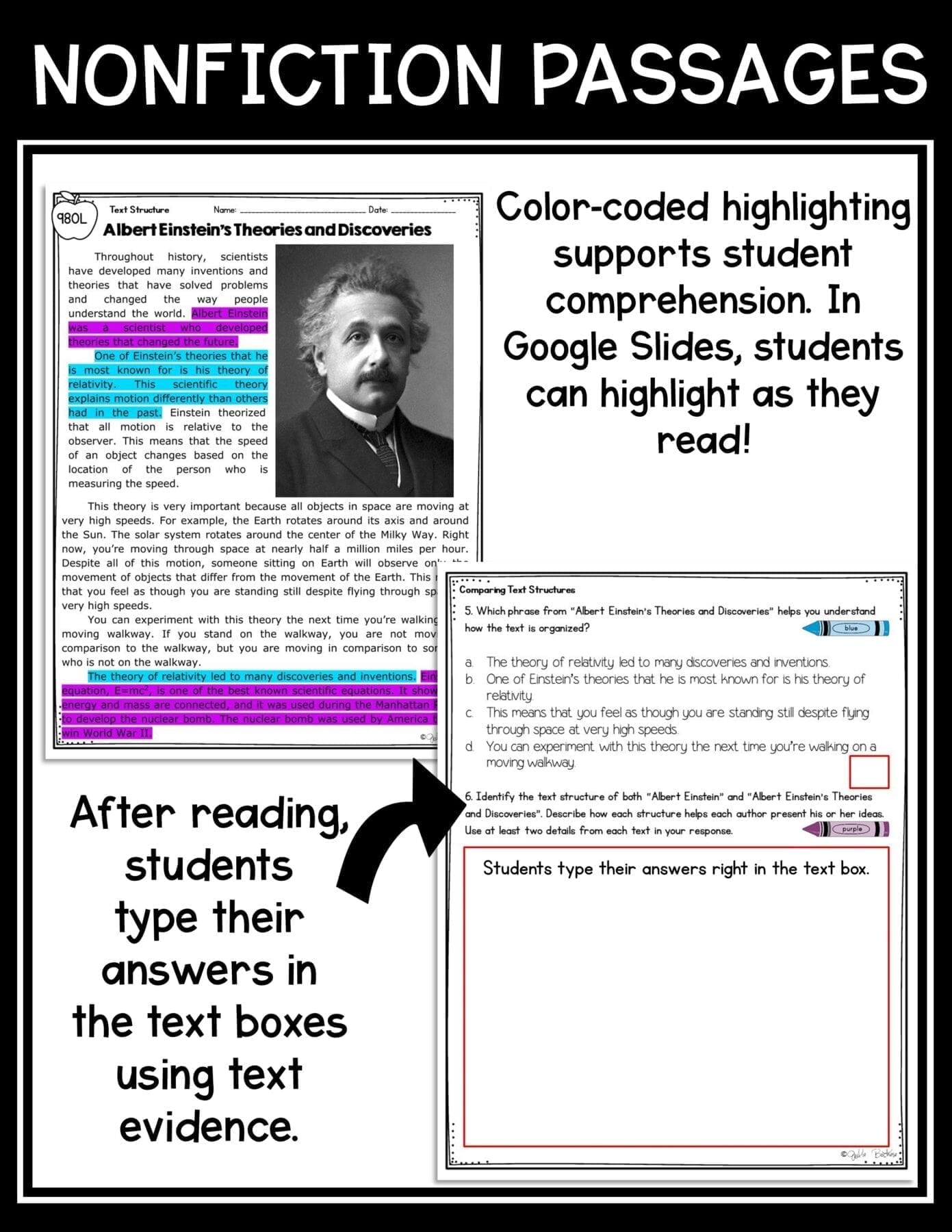 Compare & Contrast Nonfiction Text Structure Reading Passages RI.5.5 RI5.5 - Image 7