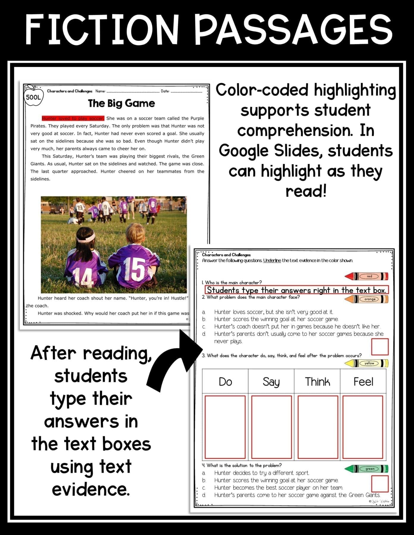 Character Response Events, Challenges, Problems Reading Passages RL.2.3 RL2.3 - Image 5