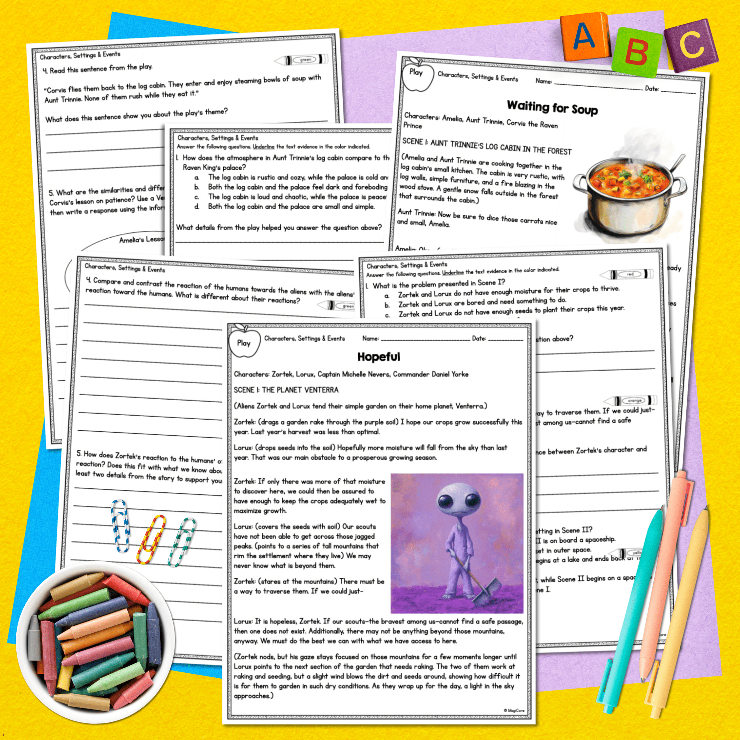 Compare & Contrast Characters Settings Events RL.5.3 - Reading Passages RL5.3 - Image 3