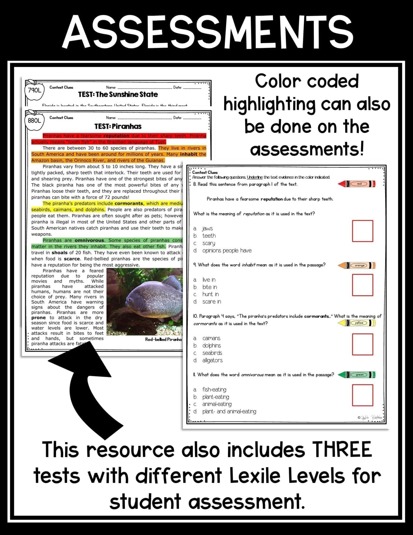 Context Clues Reading Passages Worksheets Anchor Chart RI.4.4 RI.5.4 RI4.4 RI5.4 - Image 5