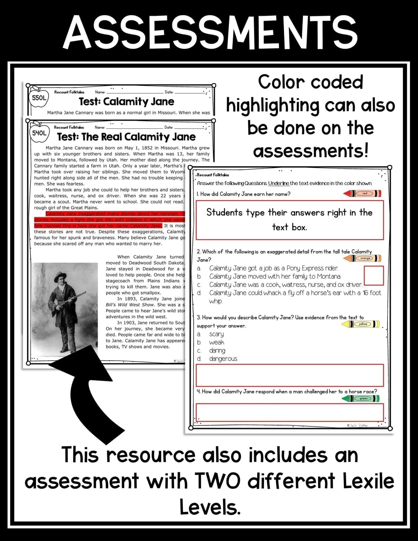 Retell Stories Tall Tales Reading Passages Worksheets RL.2.2 RL.3.2 RL2.2 RL3.2 - Image 7