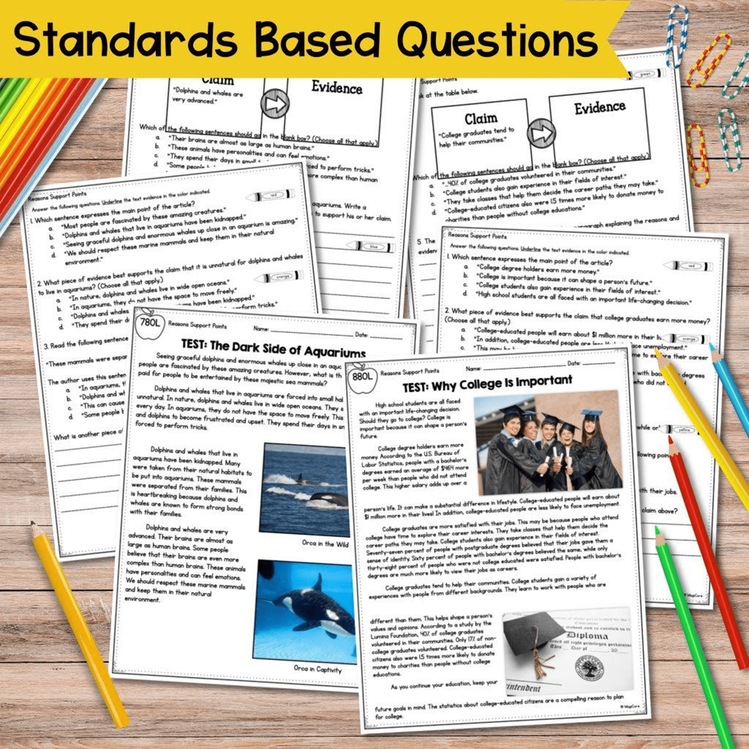 Reasons & Evidence Support Points RI.4.8 RI.5.8 - Reading Passages RI4.8 RI5.8 - Image 4
