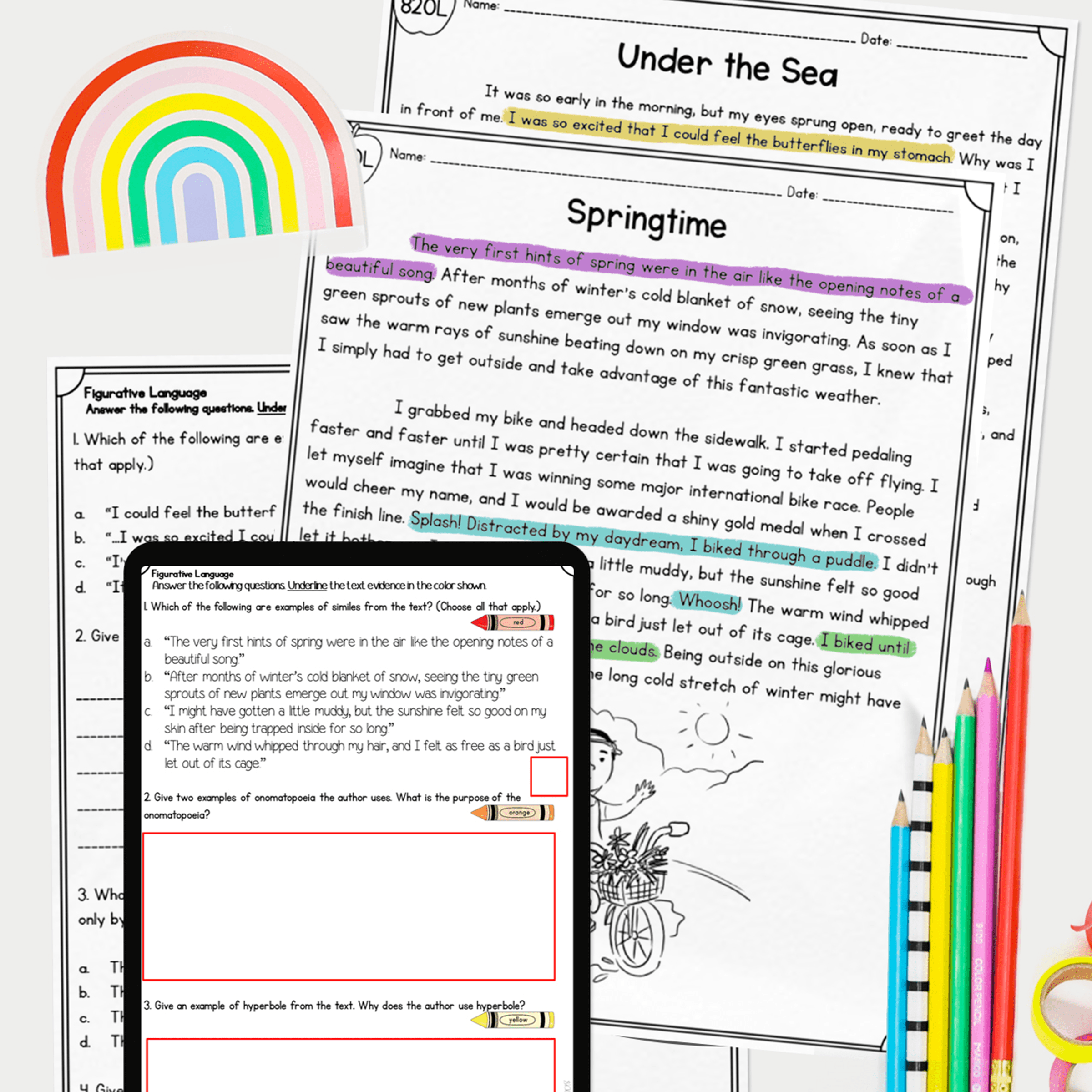 Figurative Language Reading Passages Worksheets Poetry RL.4.4 RL.5.4 RL4.4 RL5.4 - Image 4