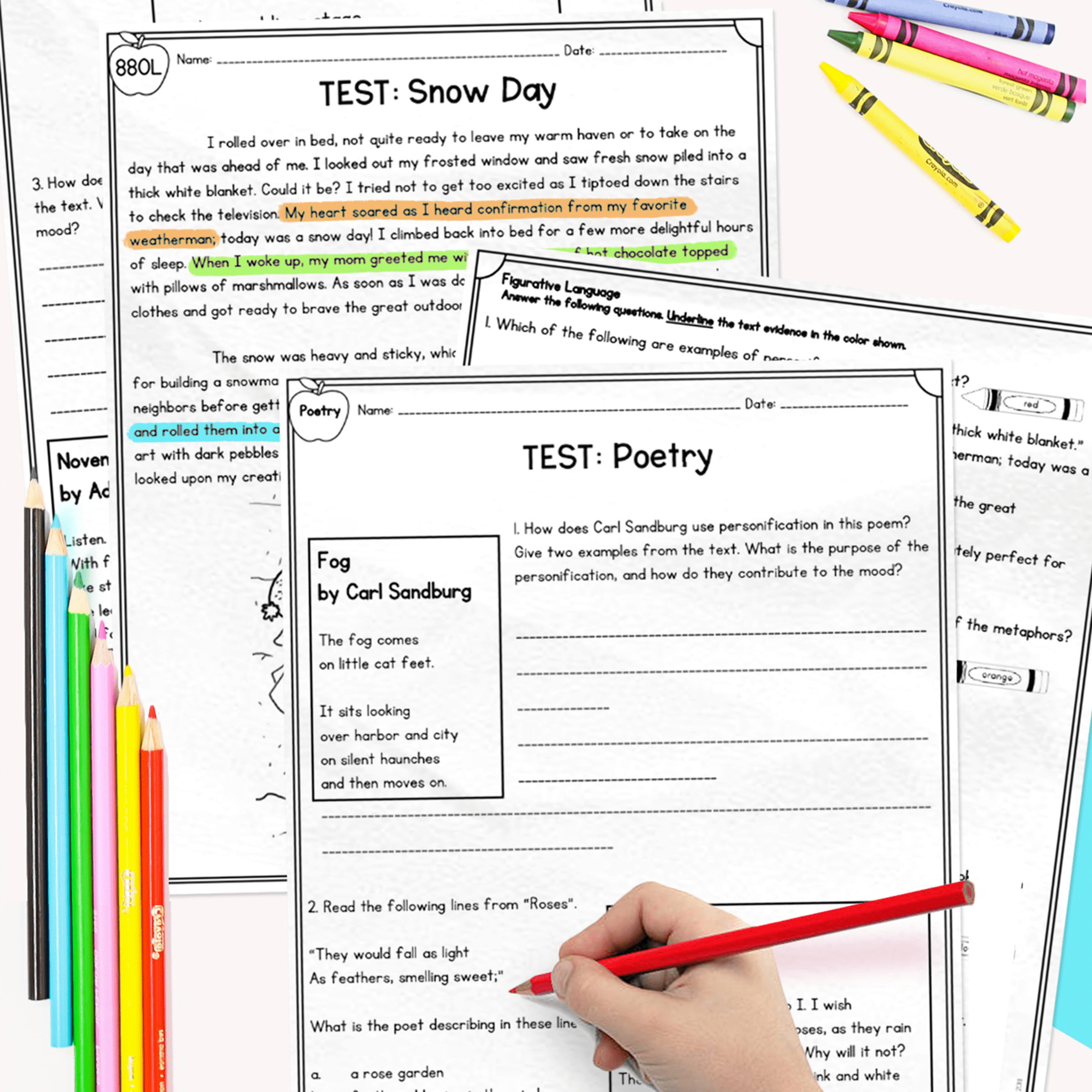 Figurative Language Reading Passages Worksheets Poetry RL.4.4 RL.5.4 RL4.4 RL5.4 - Image 5