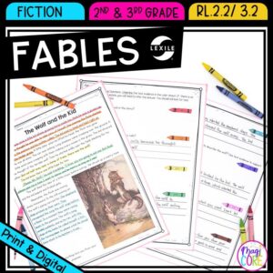 Retell Stories Fables Theme Reading Comprehension Passages 2nd 3rd RL.2.2 RL.3.2