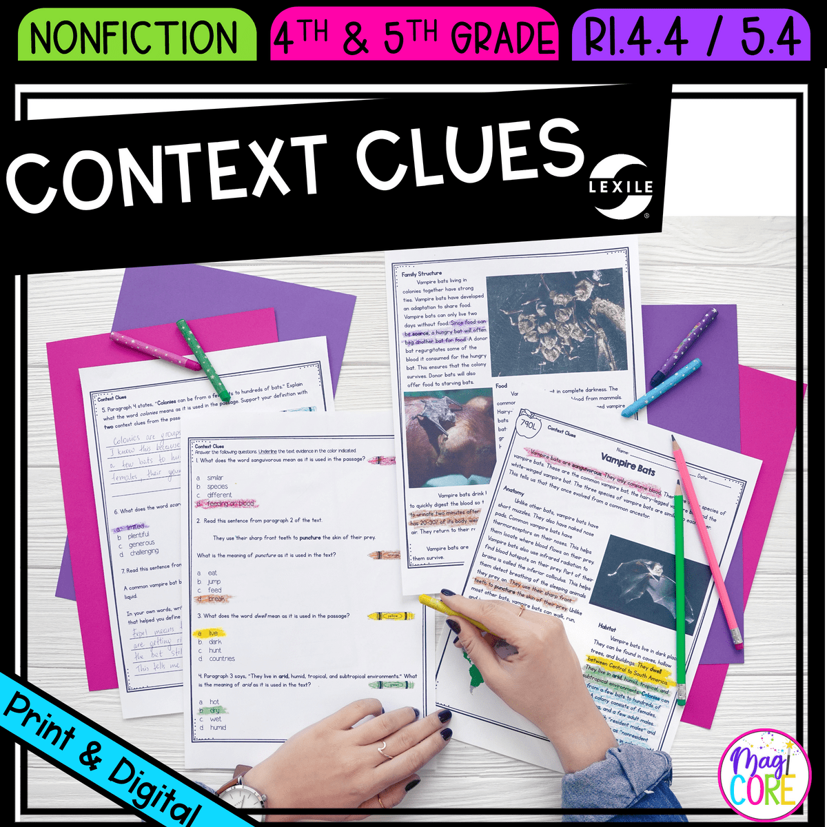 Context Clues in Nonfiction - RI.4.4 & RI.5.4 - Reading Passages for RI4.4 RI5.4