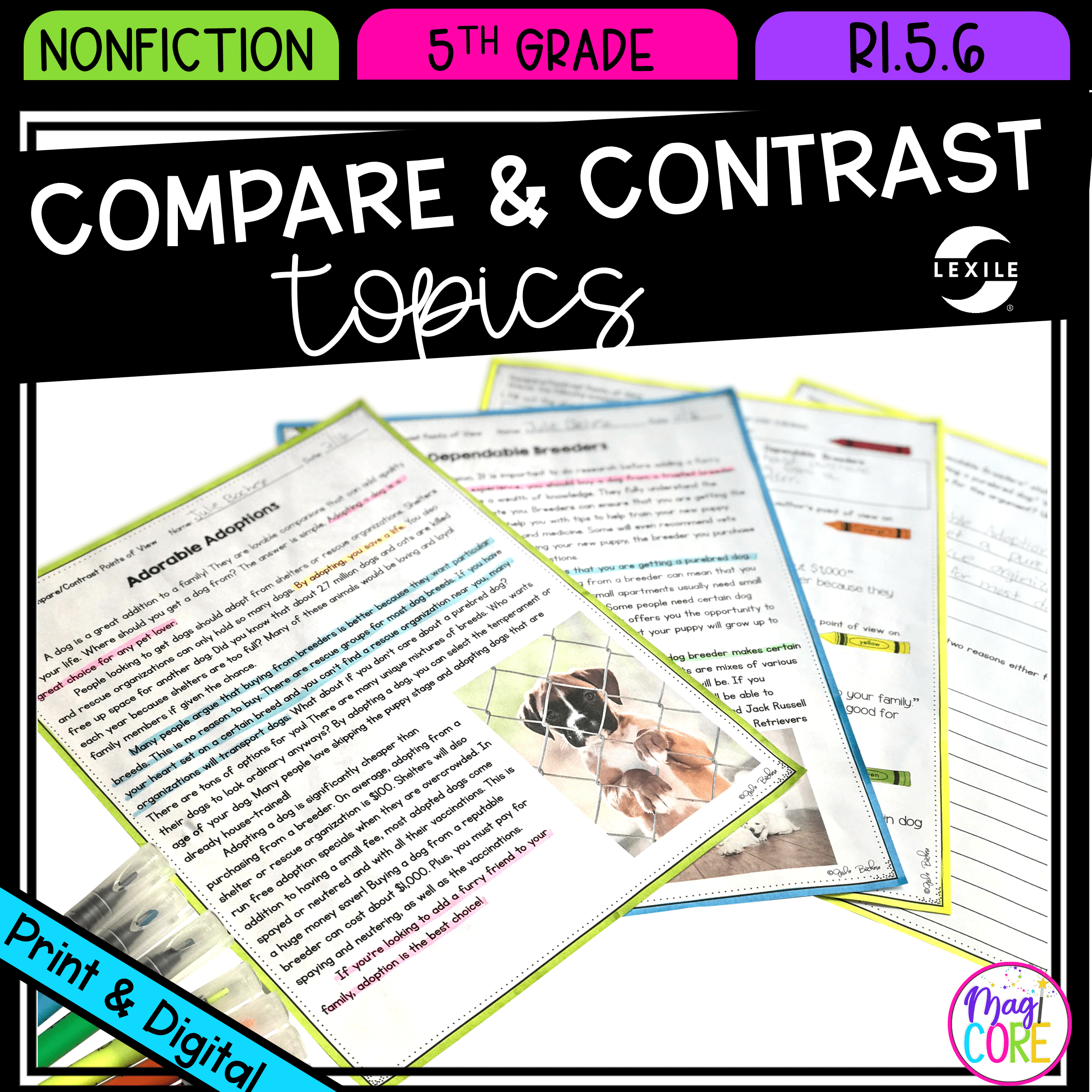 Compare & Contrast Topics from Different POV RI.5.6 - Reading Passages for RI5.6