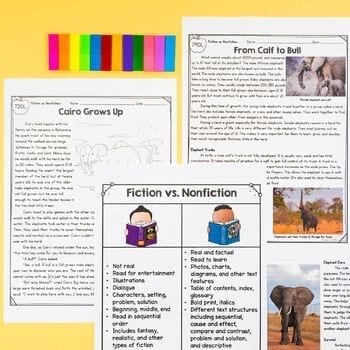 Fiction vs. Nonfiction 2nd & 3rd Grade Reading Comprehension Passages Questions - Image 4