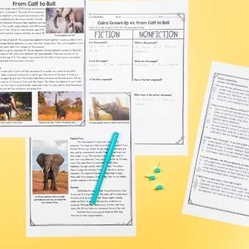 Fiction vs. Nonfiction 4th & 5th Grade Close Reading Comprehension Passages Unit - Image 4