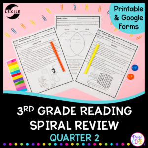 3rd Grade Reading Spiral Review - Quarter 2 - Printable & Google Forms