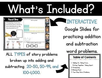 2nd Grade Story Problems in Google Slides & Forms for Distance Learning - Image 2