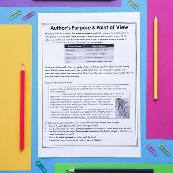 Author's Purpose & Point of View 6th Grade Reading Comprehension Passages RI.6.6 - Image 4