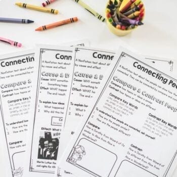 Making Connections RI.1.3 RI1.3 Reading Passages Worksheets Anchor Chart - Image 4