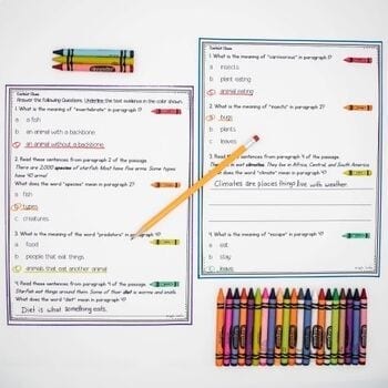 Context Clues Nonfiction Reading Comprehension Passages Worksheets RI.1.4 RI1.4 - Image 3