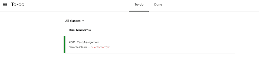 Google Classroom To Do Screen Screenshot