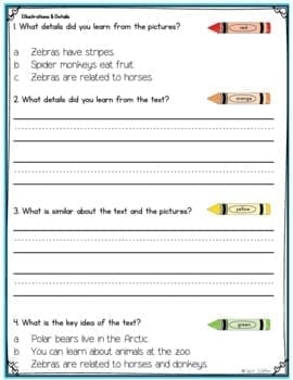Illustrations in Stories - 1st Grade RL.1.7 - Reading Passages Worksheets RL1.7 - Image 4