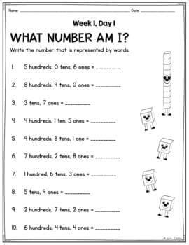 Math Review - 3 Week Home Learning Packet for 2nd Grade - Image 4