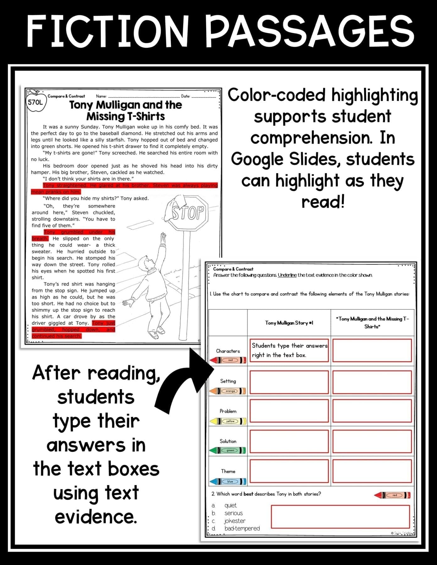 Compare & Contrast Stories Series Reading Passages Worksheets 3rd Grade RL.3.9 - Image 7