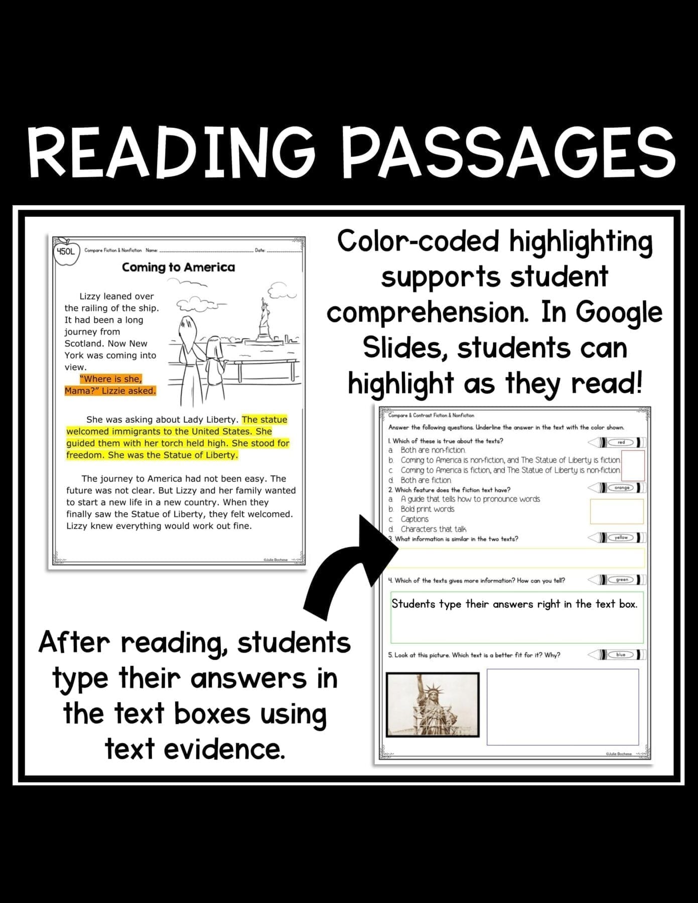 Compare Fiction & Nonfiction 1st Grade RL.1.5 Reading Passages Worksheets RL1.5 - Image 7