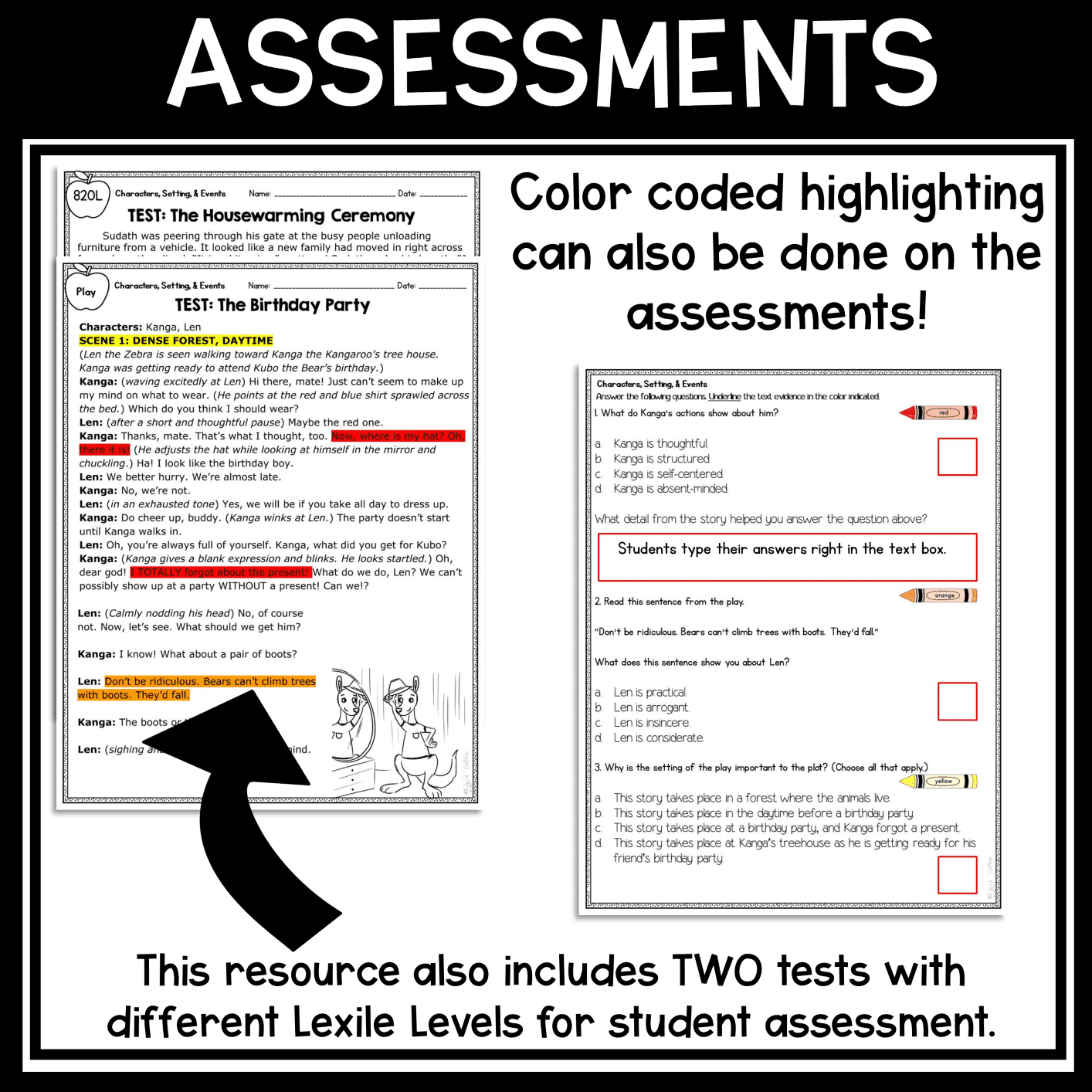 Story Elements Characters Setting Events Reading Comprehension Passages RL.4.3 - Image 4